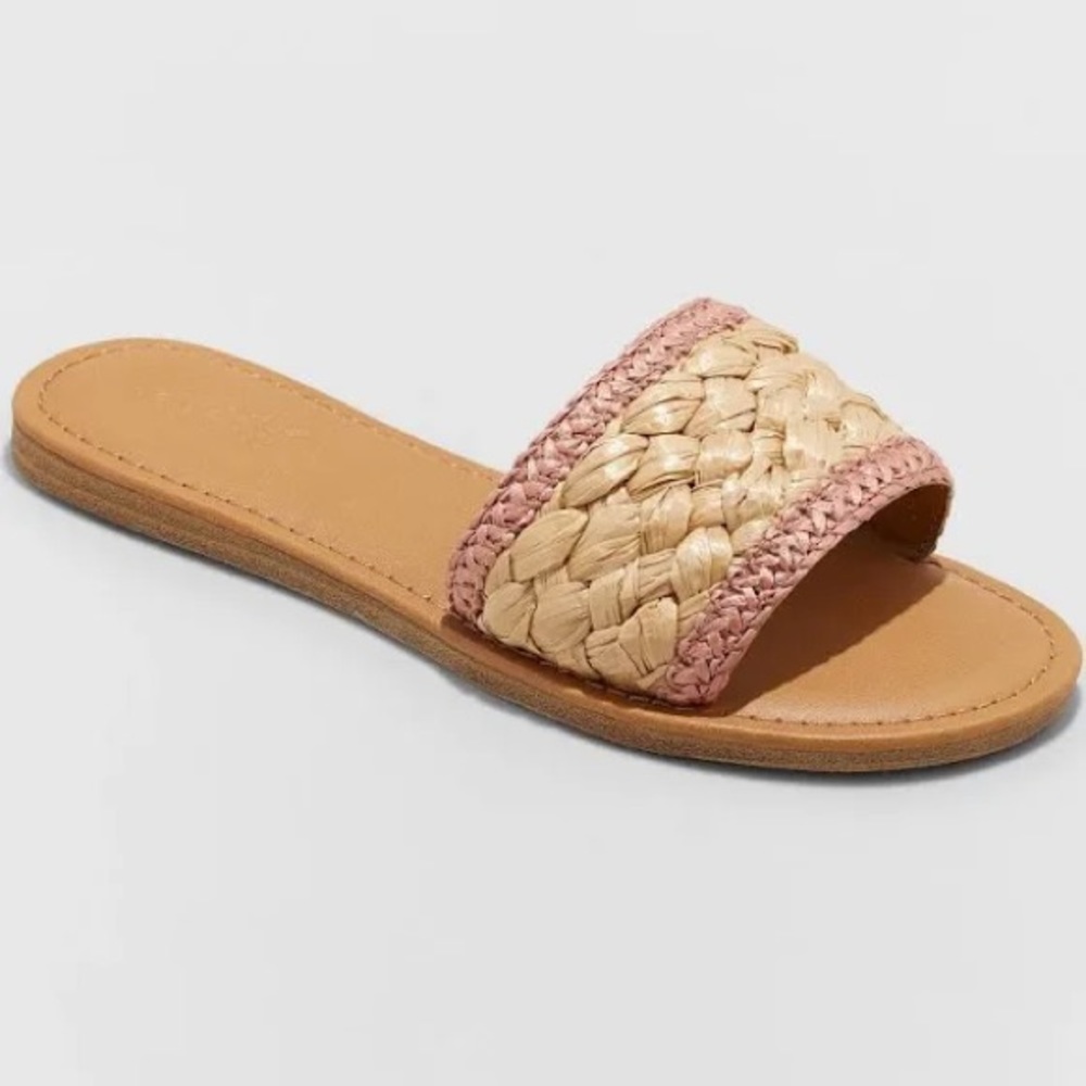 New Women's Universal Thread Shoes Dez Woven Slide Sandals - Picture 1 of 5